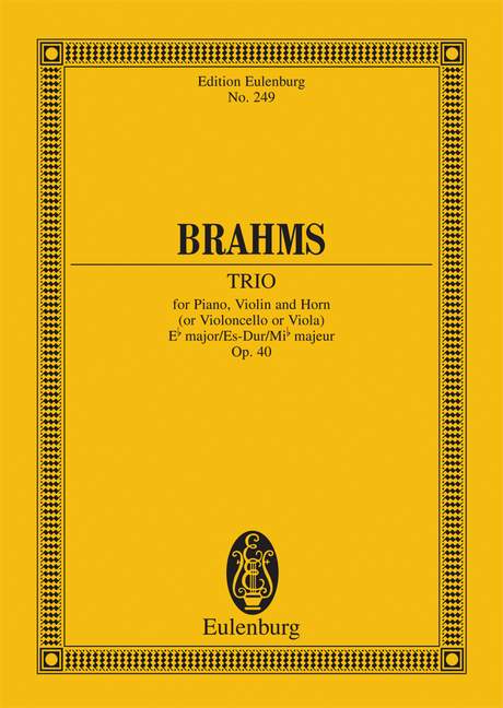 Brahms: Trio Eb major Opus 40 (Study Score) published by Eulenburg